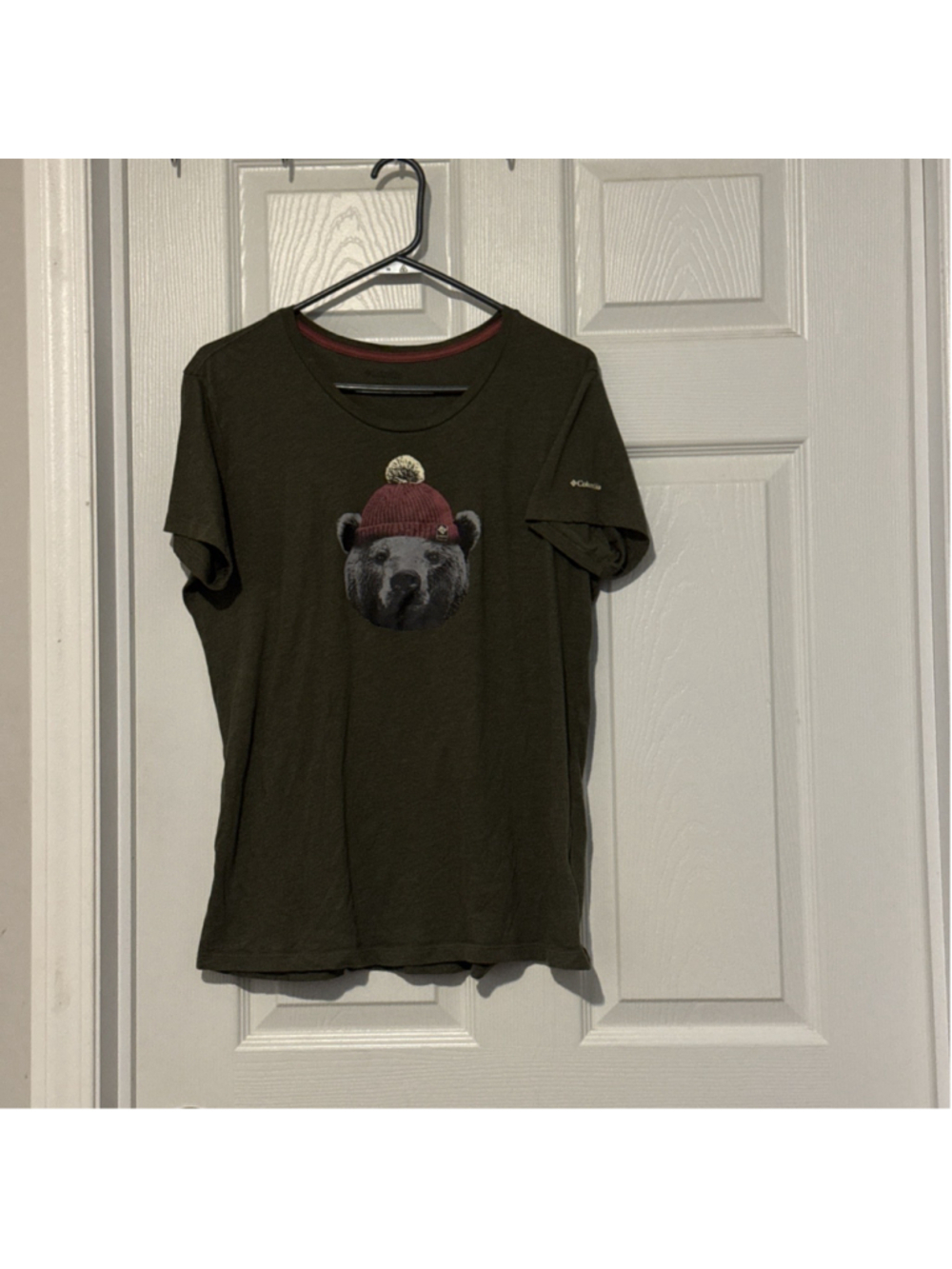 Columbia graphic tee shirt top blue bear beanie omni shade SIZE Xl Short Sleeve